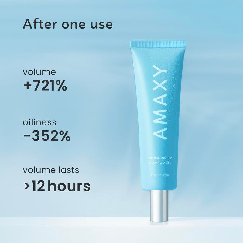 AMAXY Dry Shampoo Gel | Instant Freshness & Volume, Oil Absorption, Non-Aerosol, Powder-Free, Scalp-Friendly, Cleansing & Comfort with Natural Ingredients