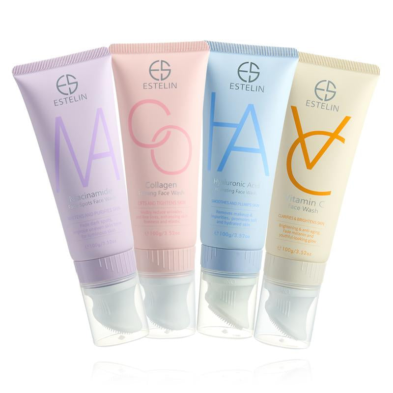 ESTELIN Collagen Cleanser, Niacinamide Revitalizer, Vitamin C, Hyaluronic Acid - Deep Cleansing, Moisturizing Cleansing Lotion Facial Skincare Skin Repair Comfort Facial Cleansing Facial Wash