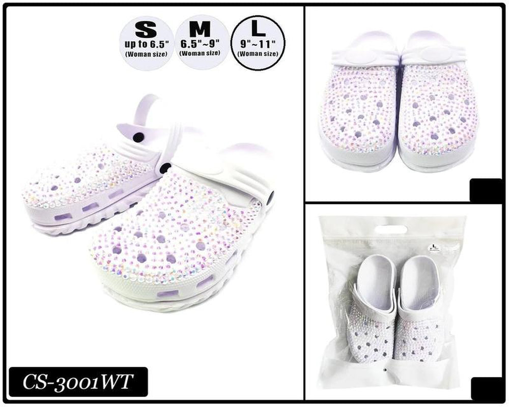 FASHION RHINESTONE CLOG SLIPPERS, POOL SLIDES, WOMENS SANDALS Summer Footwear Slippers