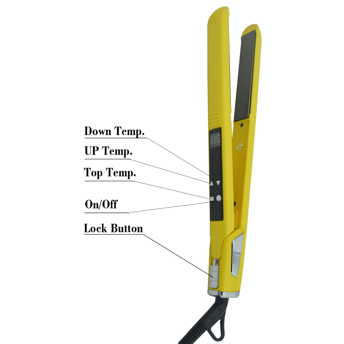 Titanium Hair Straightener Professional Dual Voltage 110V-220V Digital Display 70W High-Power Adjustable Heat Settings for Men & Women Hair Styling Tool