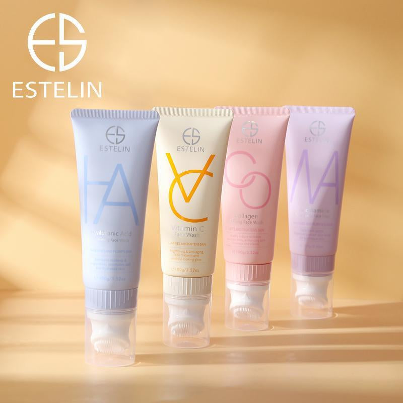ESTELIN Collagen Cleanser, Niacinamide Revitalizer, Vitamin C, Hyaluronic Acid - Deep Cleansing, Moisturizing Cleansing Lotion Facial Skincare Skin Repair Comfort Facial Cleansing Facial Wash