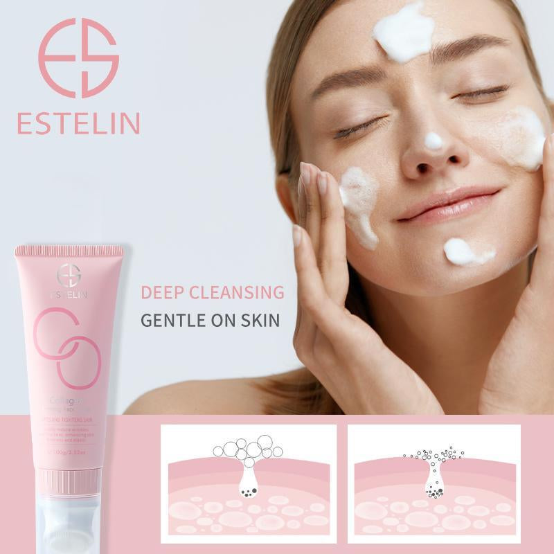 ESTELIN Collagen Cleanser, Niacinamide Revitalizer, Vitamin C, Hyaluronic Acid - Deep Cleansing, Moisturizing Cleansing Lotion Facial Skincare Skin Repair Comfort Facial Cleansing Facial Wash