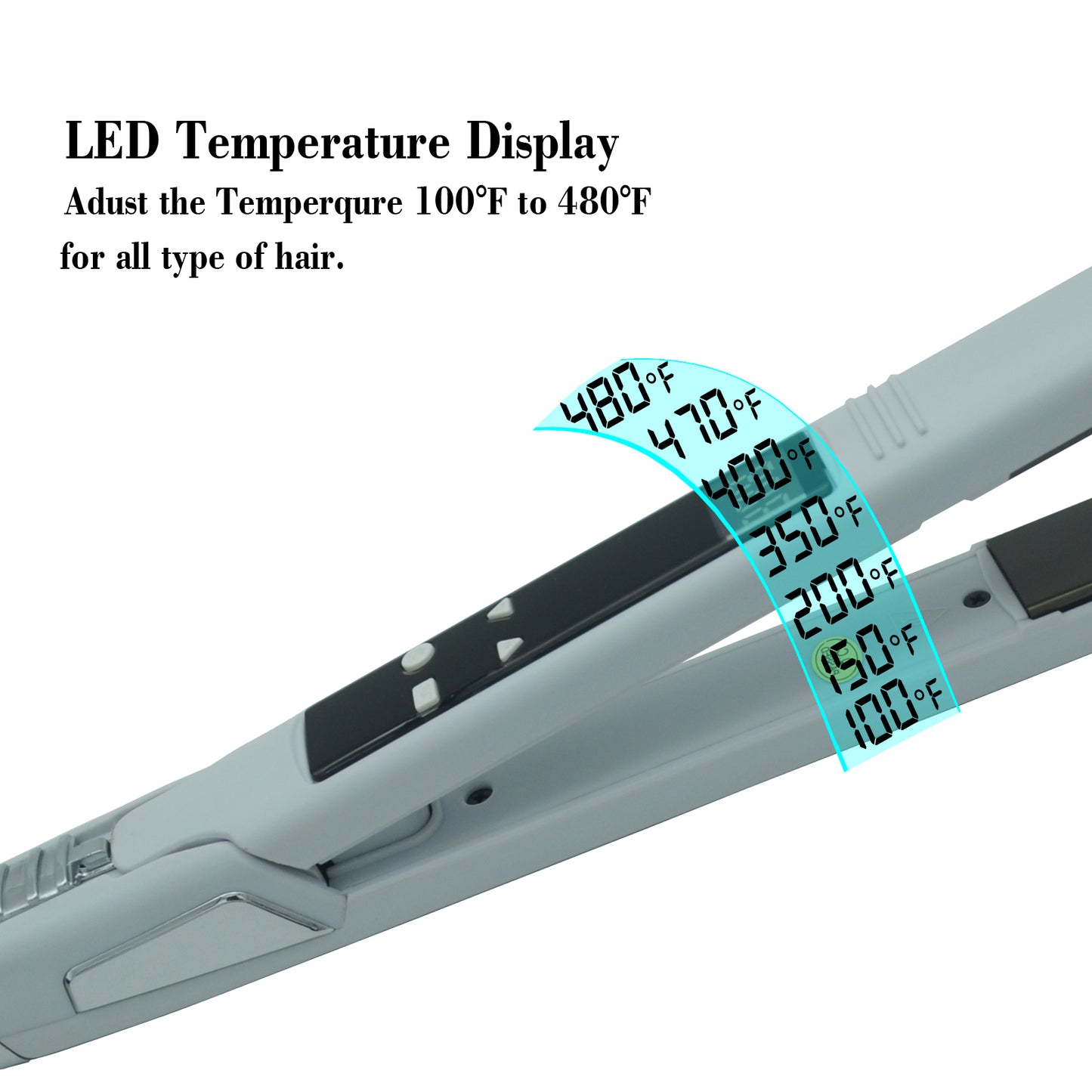 Titanium Hair Straightener Professional Dual Voltage 110V-220V Digital Display 70W High-Power Adjustable Heat Settings for Men & Women Hair Styling Tool
