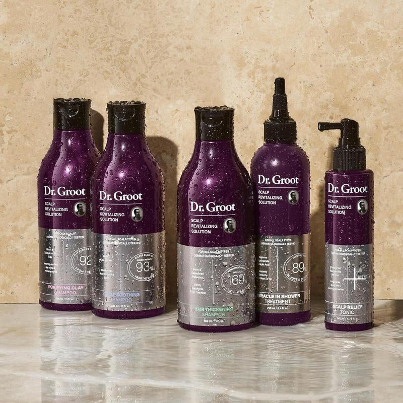 Dr. Groot Thicken & Smooth at Home and on the Go Bundle, Hair Thickening Shampoo, Miracle in Shower Treatment, Mini Hair Thickening Set