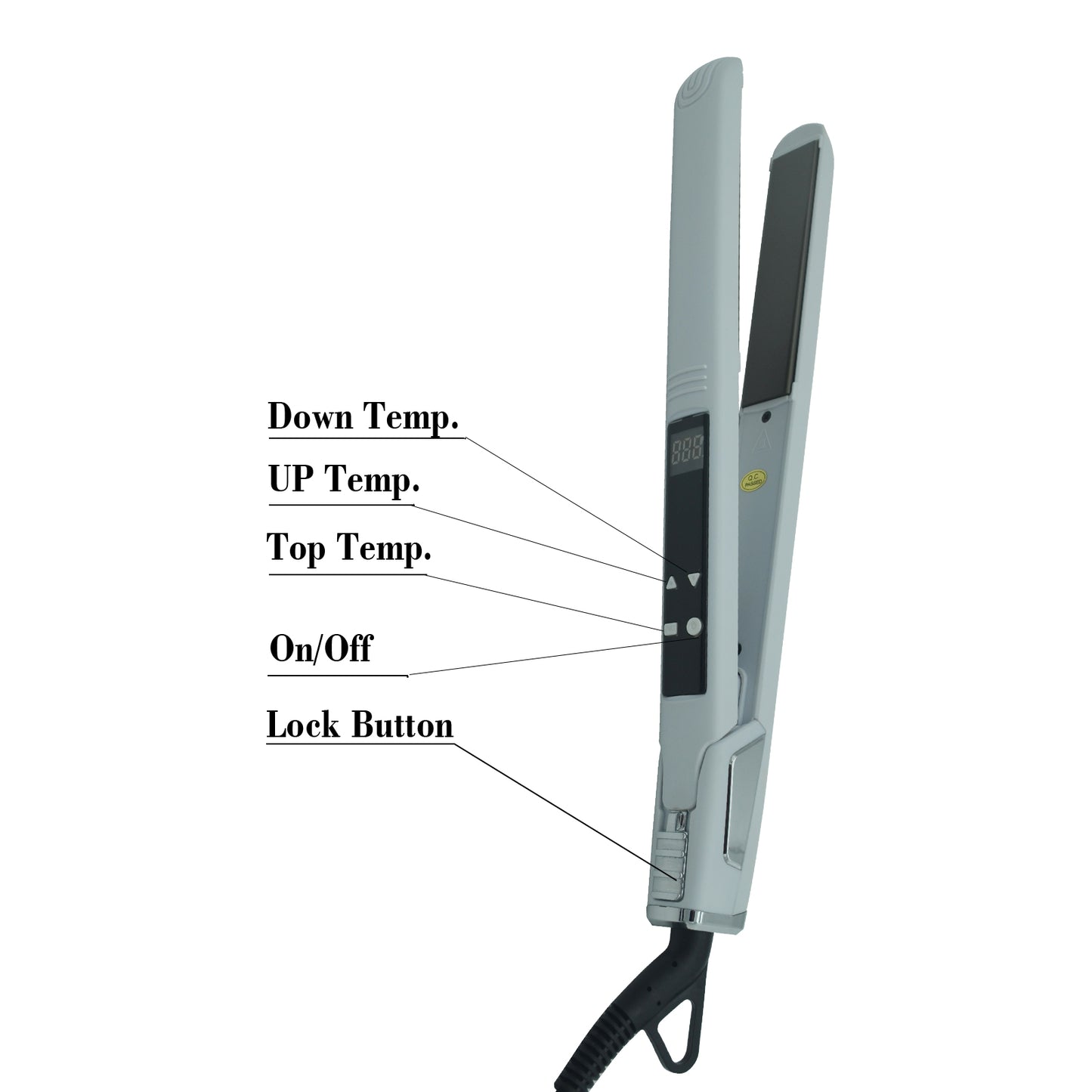 Titanium Hair Straightener Professional Dual Voltage 110V-220V Digital Display 70W High-Power Adjustable Heat Settings for Men & Women Hair Styling Tool