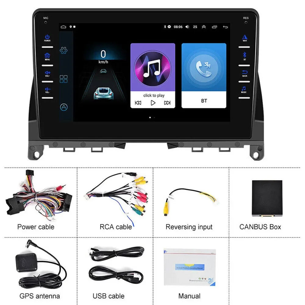 Car Stereo Radio Player for Mercedes-Benz W204 2006-2011 8" Touch Screen Car Audio Receiver with GPS Navigation Bluetooth Head
