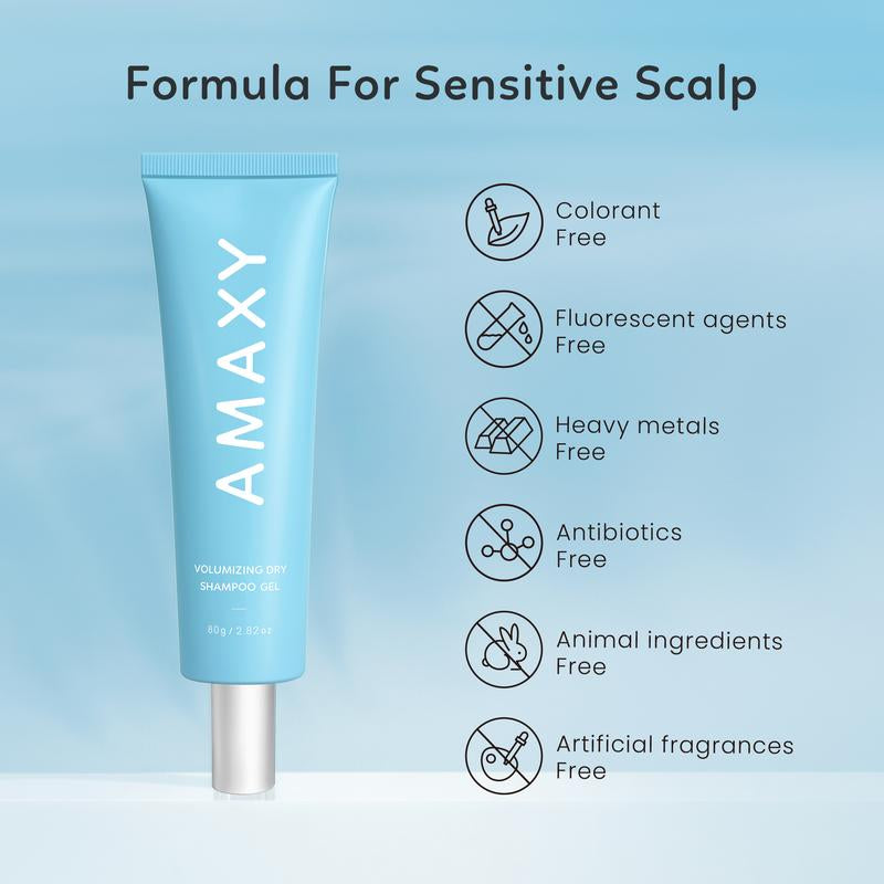 AMAXY Dry Shampoo Gel | Instant Freshness & Volume, Oil Absorption, Non-Aerosol, Powder-Free, Scalp-Friendly, Cleansing & Comfort with Natural Ingredients