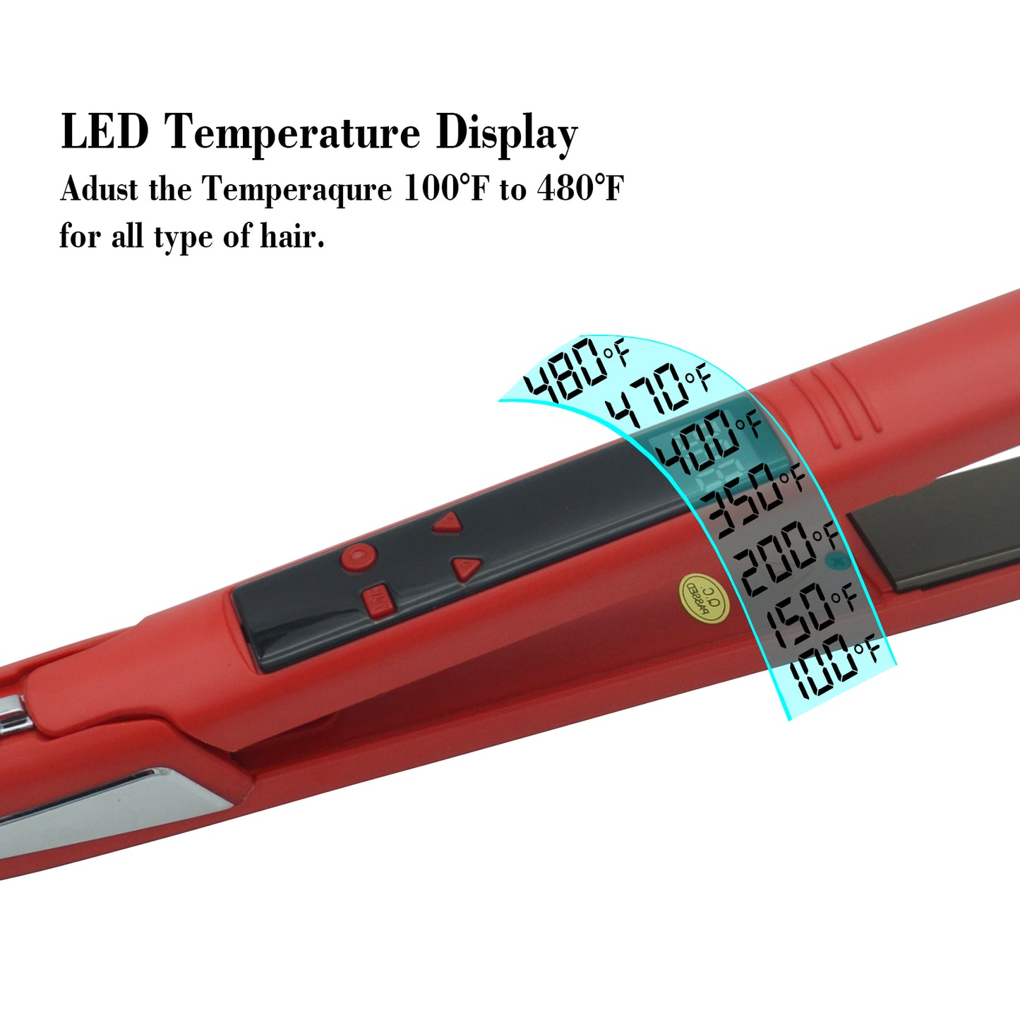 Titanium Hair Straightener Professional Dual Voltage 110V-220V Digital Display 70W High-Power Adjustable Heat Settings for Men & Women Hair Styling Tool