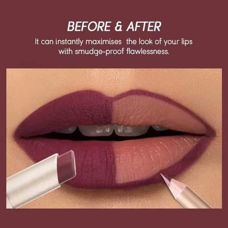 Waterproof 2-In-1 Lipstick Set with Lip Liner - Long Lasting Korean Cosmetics, Matte Lipstick Makeup for Women