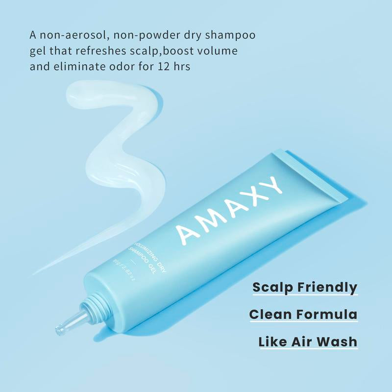 AMAXY Dry Shampoo Gel | Instant Freshness & Volume, Oil Absorption, Non-Aerosol, Powder-Free, Scalp-Friendly, Cleansing & Comfort with Natural Ingredients