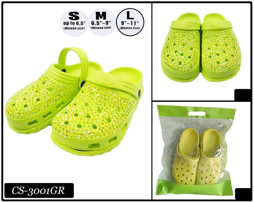 FASHION RHINESTONE CLOG SLIPPERS, POOL SLIDES, WOMENS SANDALS Summer Footwear Slippers