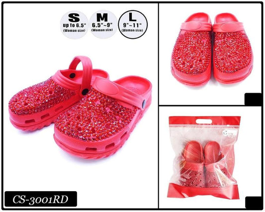 FASHION RHINESTONE CLOG SLIPPERS, POOL SLIDES, WOMENS SANDALS Summer Footwear Slippers