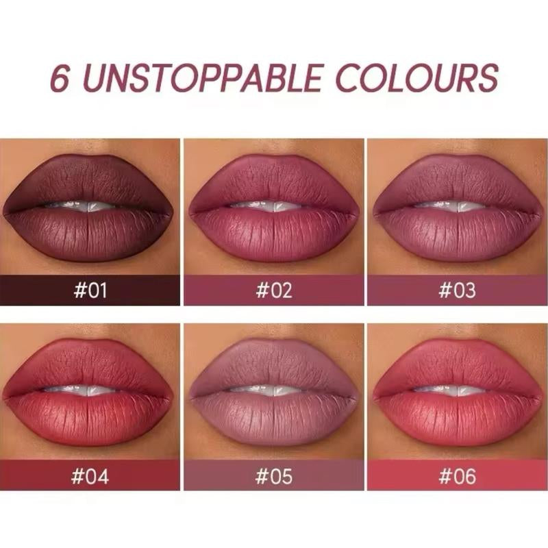 Waterproof 2-In-1 Lipstick Set with Lip Liner - Long Lasting Korean Cosmetics, Matte Lipstick Makeup for Women