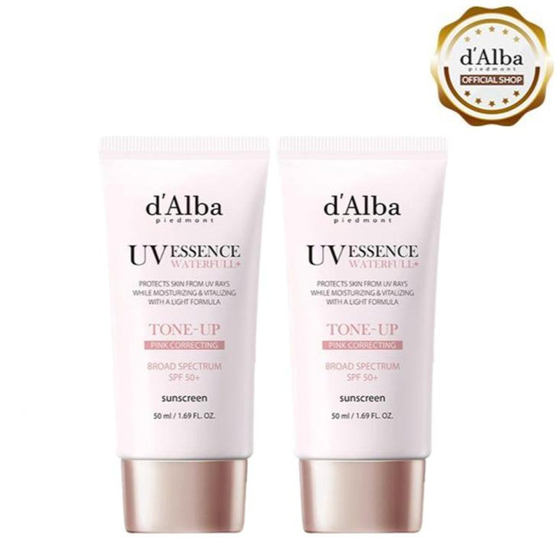 [OFFICIAL D'Alba] White Truffle Waterfull Tone up Sunscreen Serum - SPF 50+ Hydrating Korean Facial Sun Cream (1.69 Fl Oz) Lightweight Moisturizer