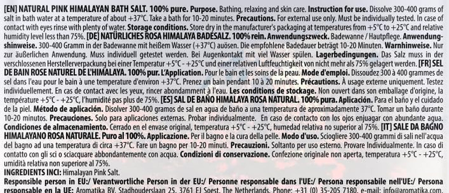Himalayan Pink Crystal Salt 46 Oz - 100% Pure and Natural - Promotes Relaxation, Sleep Quality, and Detoxification