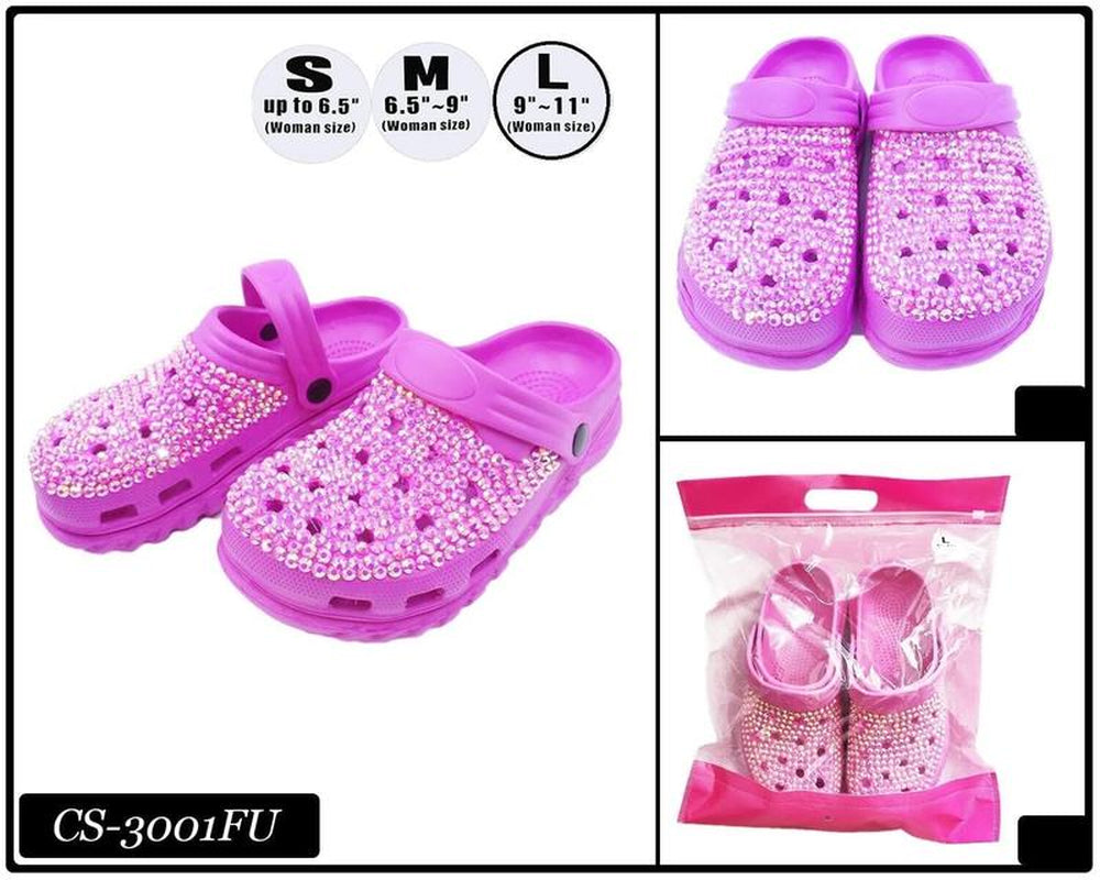 FASHION RHINESTONE CLOG SLIPPERS, POOL SLIDES, WOMENS SANDALS Summer Footwear Slippers