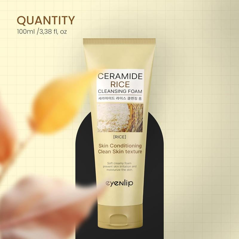 Eyenlip Pure & Deep Rice Cleansing Foam, 100Ml - Korean Cleanser for Men and Women Facial Skincare Comfort Skin Repair