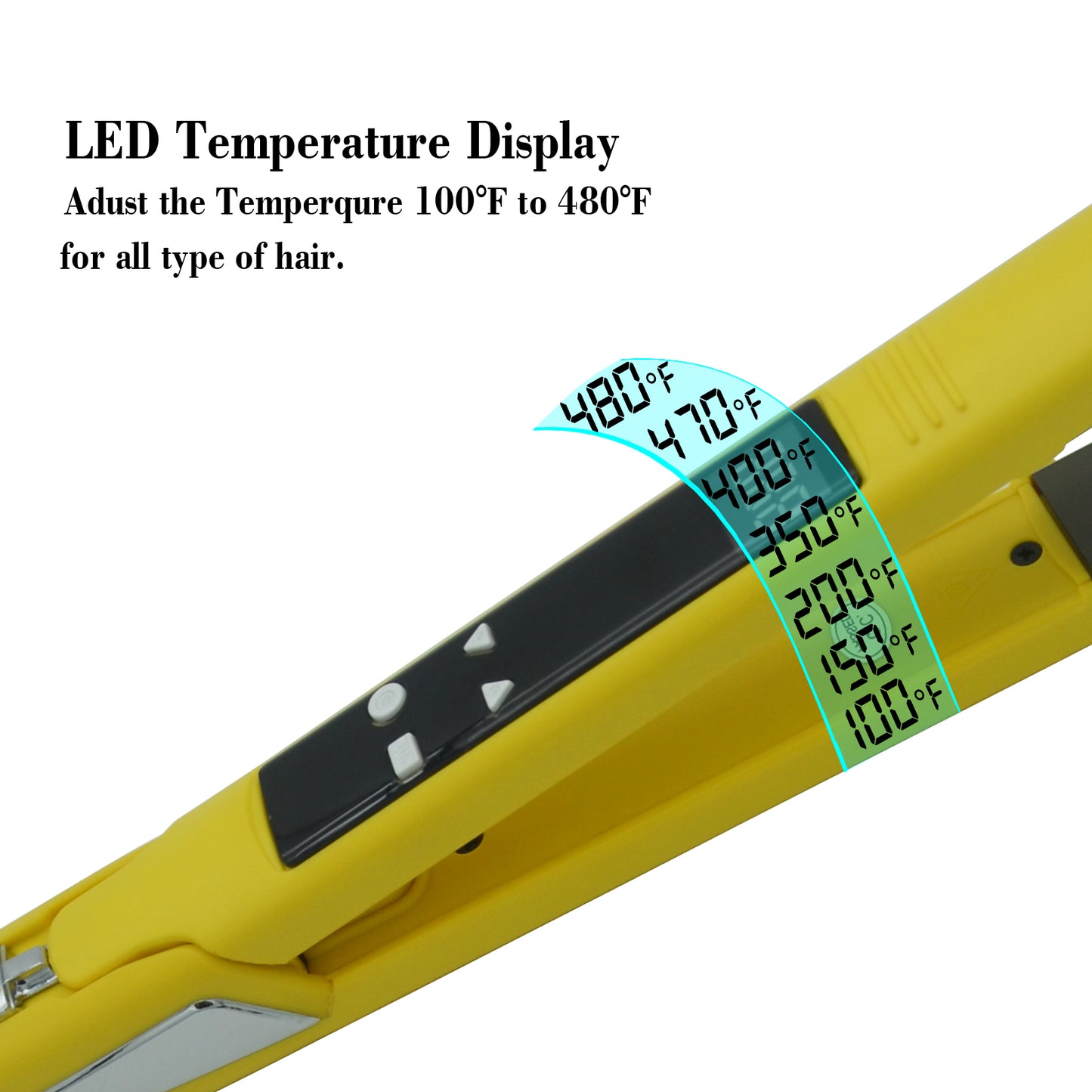 Titanium Hair Straightener Professional Dual Voltage 110V-220V Digital Display 70W High-Power Adjustable Heat Settings for Men & Women Hair Styling Tool