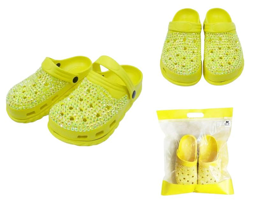 FASHION RHINESTONE CLOG SLIPPERS, POOL SLIDES, WOMENS SANDALS Summer Footwear Slippers