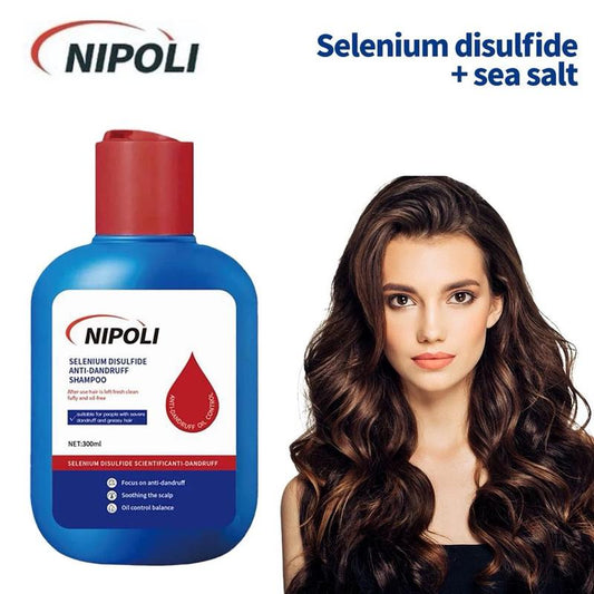 NIPOLI Selenium Disulfide Hair Care Shampoo Oil Control Refreshing Anti-Dandruff Anti-Itch Scalp Cleansing Shampoo, 300ML