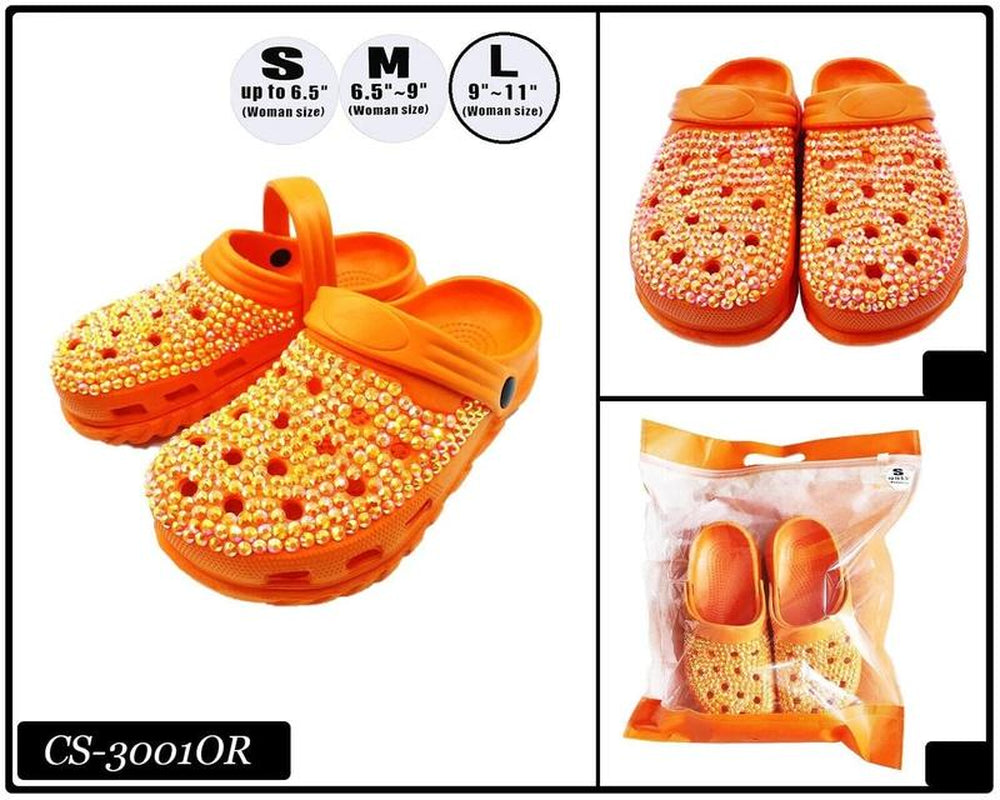 FASHION RHINESTONE CLOG SLIPPERS, POOL SLIDES, WOMENS SANDALS Summer Footwear Slippers