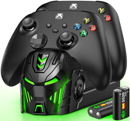 ESYWEN Rechargeable Xbox Controller Charger Station with 2X5520Mwh for Xbox Series X/S/One/One X/One S Elite Controller with 4 Battery Covers