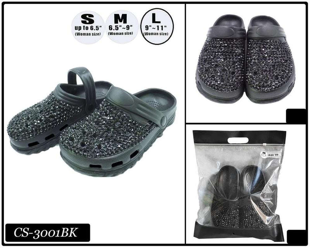 FASHION RHINESTONE CLOG SLIPPERS, POOL SLIDES, WOMENS SANDALS Summer Footwear Slippers